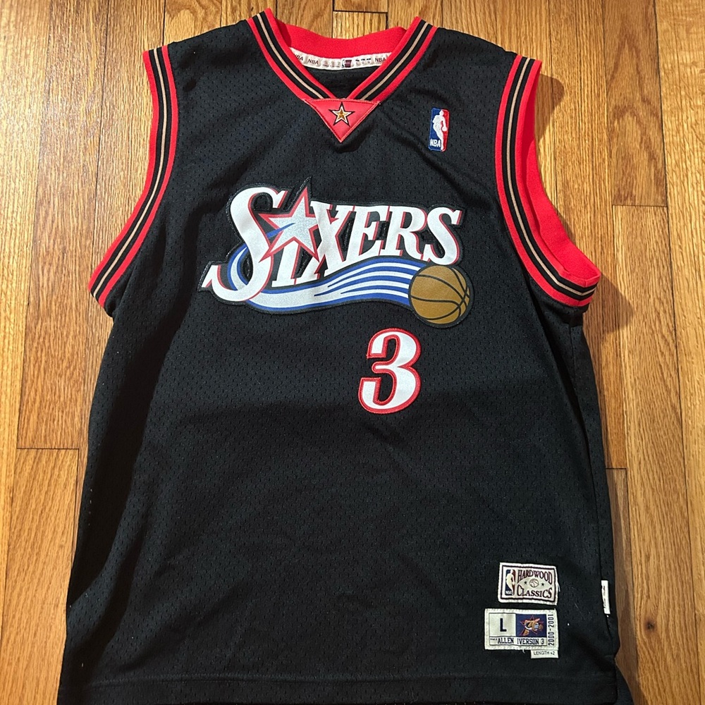 Black and Red Sixers Basketball Jersey